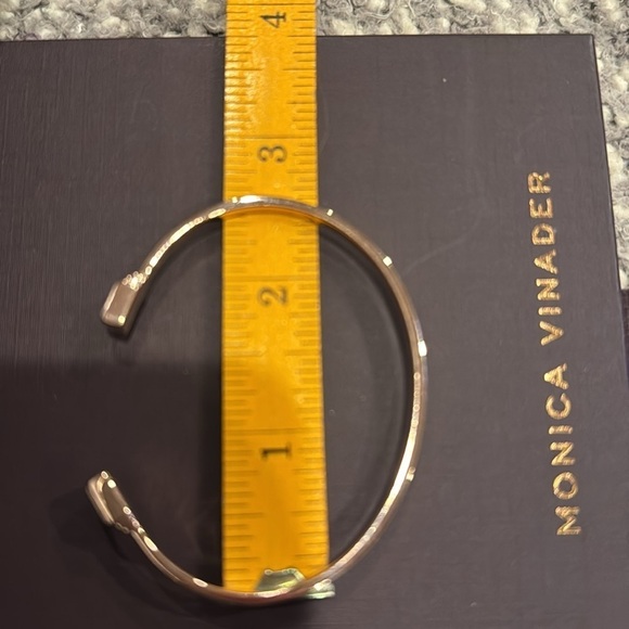 Monica Vinader Baja Deco Thin Diamond Cuff Bangle18K  Rose Gold Vermeil - Picture 6 of 6